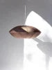 Brown Fabric Ellipse Pendant Light, Black Trim Panels, Wide Oval Lantern Shade, 80cm, Dining Room, Bedroom & Hallway