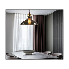 Smoked Amber Glass Cone Pendant Light, Antique Brass Holder, Exposed Lamp, Knurled Grip Band, Kitchen Island & Dining Table