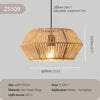 Faceted Rattan Teardrop Pendant Light, Brown Finish, Style C, Black Cable Suspension, Bulb Not Included, Kitchen Island and Dining Table