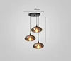 Disc Smoked Glass Cluster Pendant Light, 3 Drops on a Round Ceiling Plate, Dining Table, Kitchen Island & Living Room