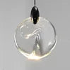 Faceted Crystal Teardrop Pendant Light, Twisted Clear Glass Drop on a Black Cord, Ceiling Suspended, Bedside & Landing