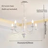 Curved Branch Iron Chandelier, 5 Light Candle Style Arms, White Finish, 62x62x102cm, Traditional Style, Dining Room & Hallway