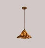 Ochre Textured Fabric Cone Pendant Light, 360 Millimetre Shade, Rustic Mountain Silhouette, Dining Table & Hallway
