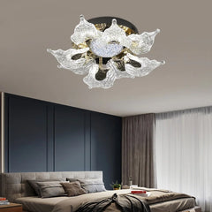 Curved Brass Linear Bar Chandelier, Textured Glass Clusters, 1000mm Bar Span, Integrated LED, Dining Room & Living Room