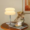 Sculptural Cream Pebble Table Lamp, Stacked Rounded Glass Forms on a Polished Chrome Base, Living Room and Bedside