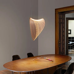 Bronze Wire Strand Bowl Pendant Light, 60cm, Sculptural Draped Shell Form, Contemporary Style, Dining Table & Stairwell