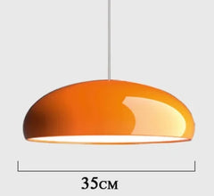 Glossy Ochre Metal Dome Pendant Light, Rounded Shade on a Slim Cable, Bulb Not Included, Bedside, Kitchen Island & Dining