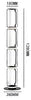 Black Steel Column Floor Lamp, 1280mm Tall, Twin Oval Loop Frame with Integrated LED Strip, Living Room & Office