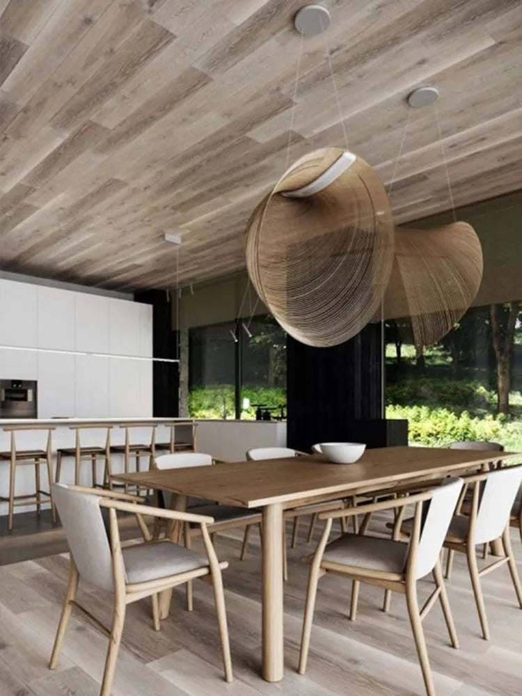 Bronze Wire Strand Bowl Pendant Light, 60cm, Sculptural Draped Shell Form, Contemporary Style, Dining Table & Stairwell