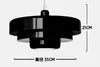 Glossy Black Steel Tiered Pendant Light, Three Graduated Discs in a Lacquered Finish, Bulb Not Included, Dining & Kitchen
