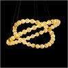 Textured Alabaster Bead Loop Chandelier, 800x600 Loop, Continuous Glowing Strand, Integrated LED, Living Room & Stairwell