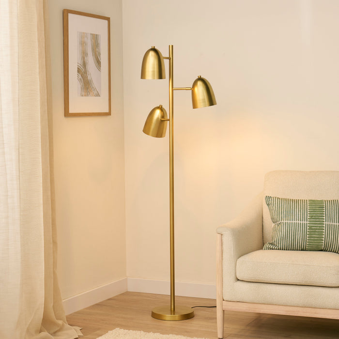 Horton 158cm Metal Floor Lamp - Gold