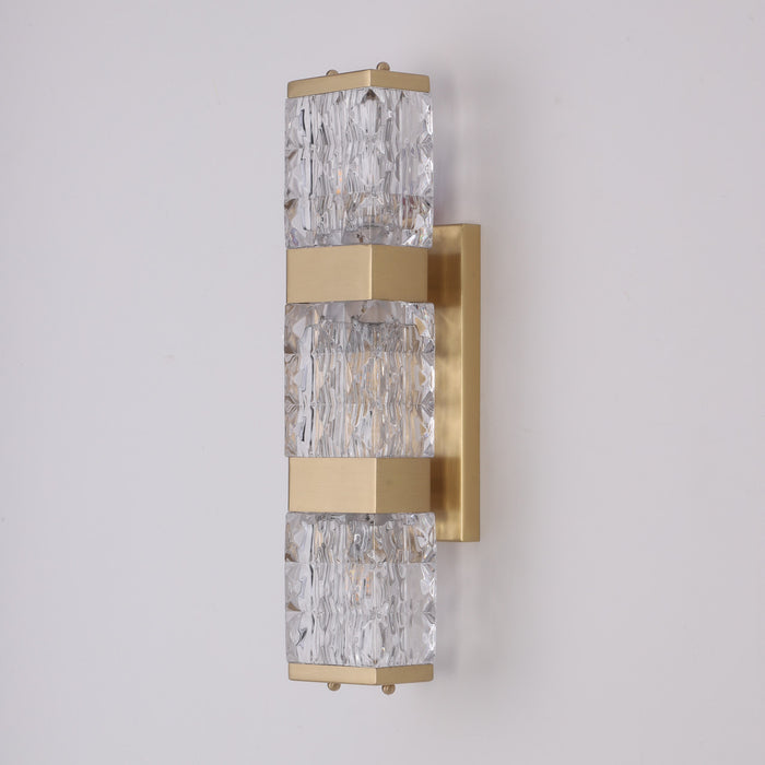 Brooklyn Crystal Block Brass Sconce