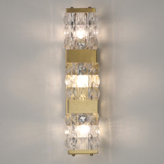 Brooklyn Crystal Block Brass Sconce