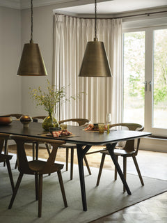 Albany Funnel Pendant Light - 16 inch - Brass - Chain Holder