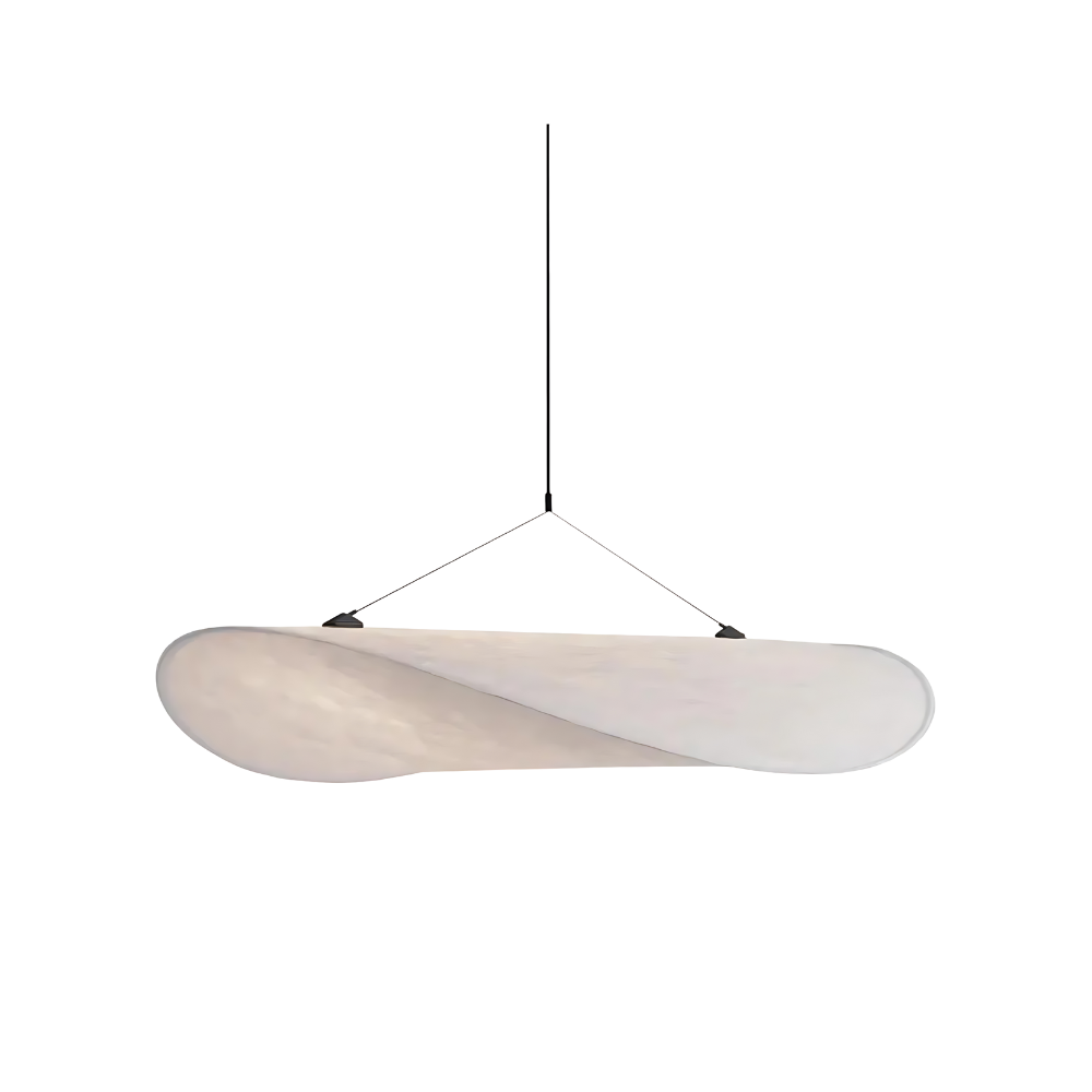 Japandi Pendant Light – Silk Finish, Boho Design for the Living Room or Dining Room with Adjustable Height