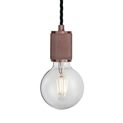 Knurled Edison Pendant Light - 1 Wire - Bronze