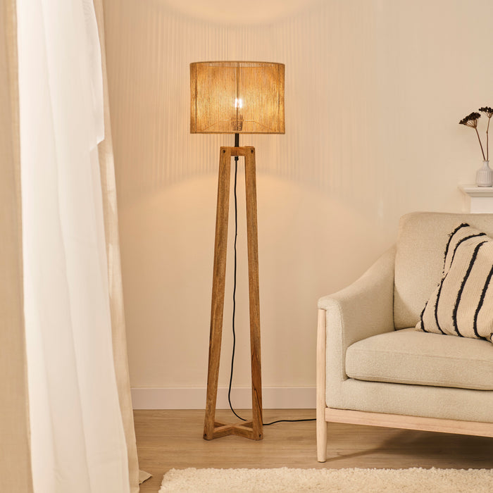 Konduru 150cm Floor Lamp Base - Natural Mango Wood
