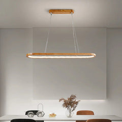 Veon Contemporary Oval Wooden Pendant Light - Neutralighting