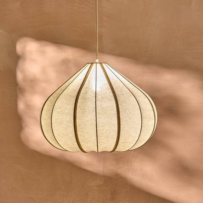 Lahsun 56cm Fabric Pendant Light - Natural