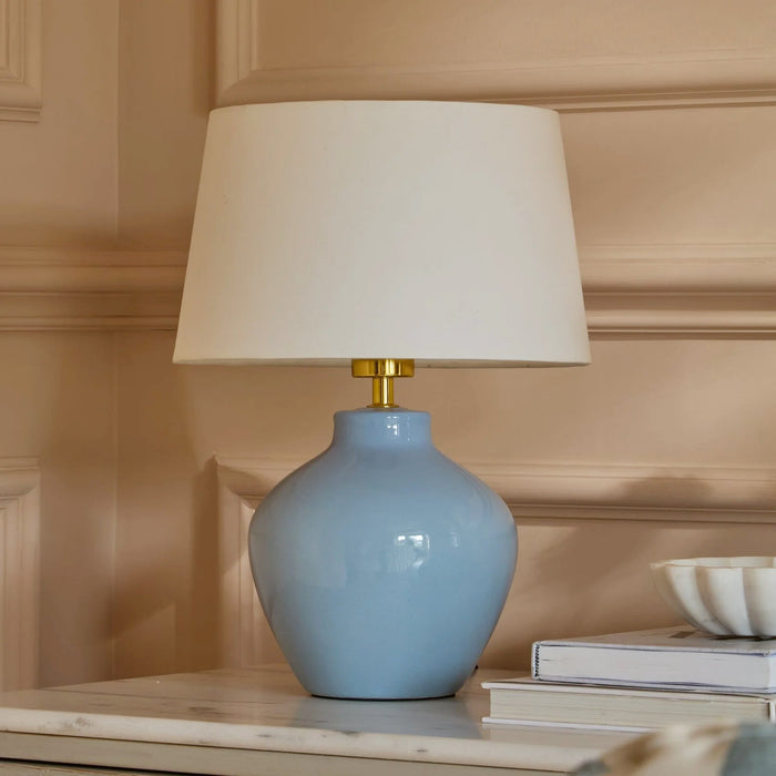 Launton 27cm Ceramic Lamp Base - Cornflower Blue