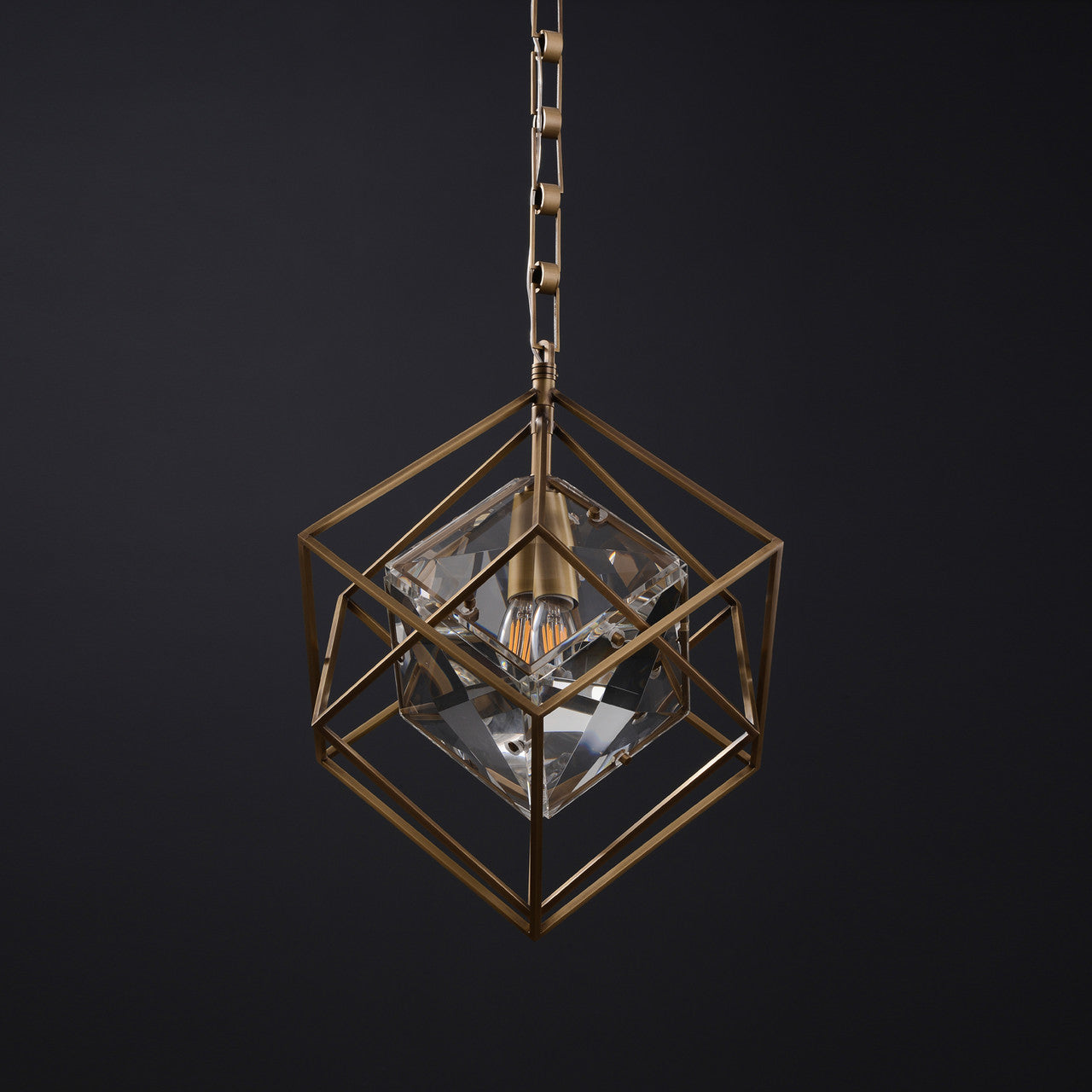 Callahan Single Crystal Brass Pendant