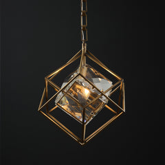 Callahan Single Crystal Brass Pendant