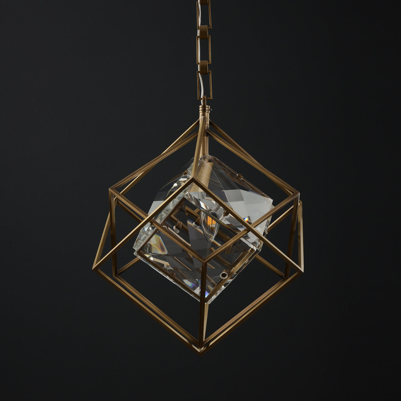 Callahan Single Crystal Brass Pendant