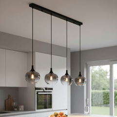 4 Light Smoked Glass Bar Pendant – Maxy Kitchen & Dining Table Light