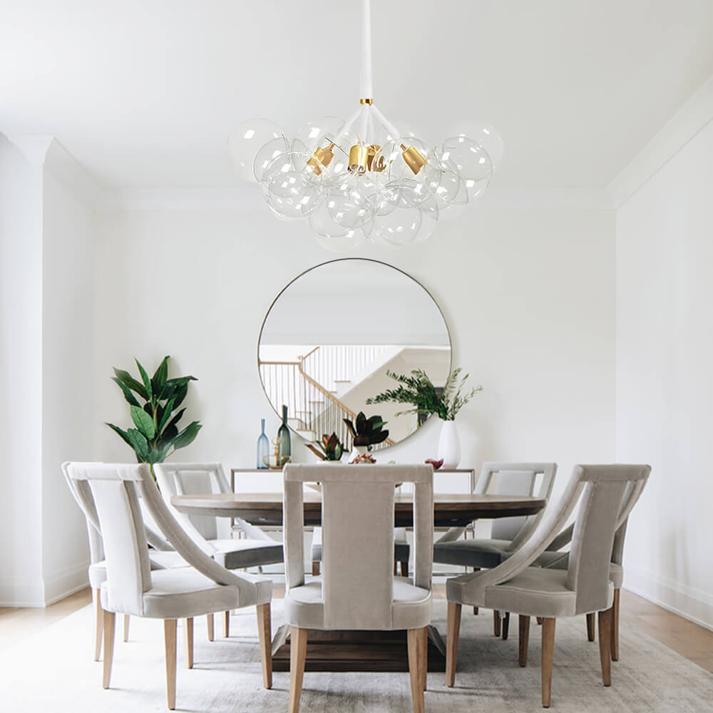 Modern Bubble Glass Chandelier / Semi Flush Mount