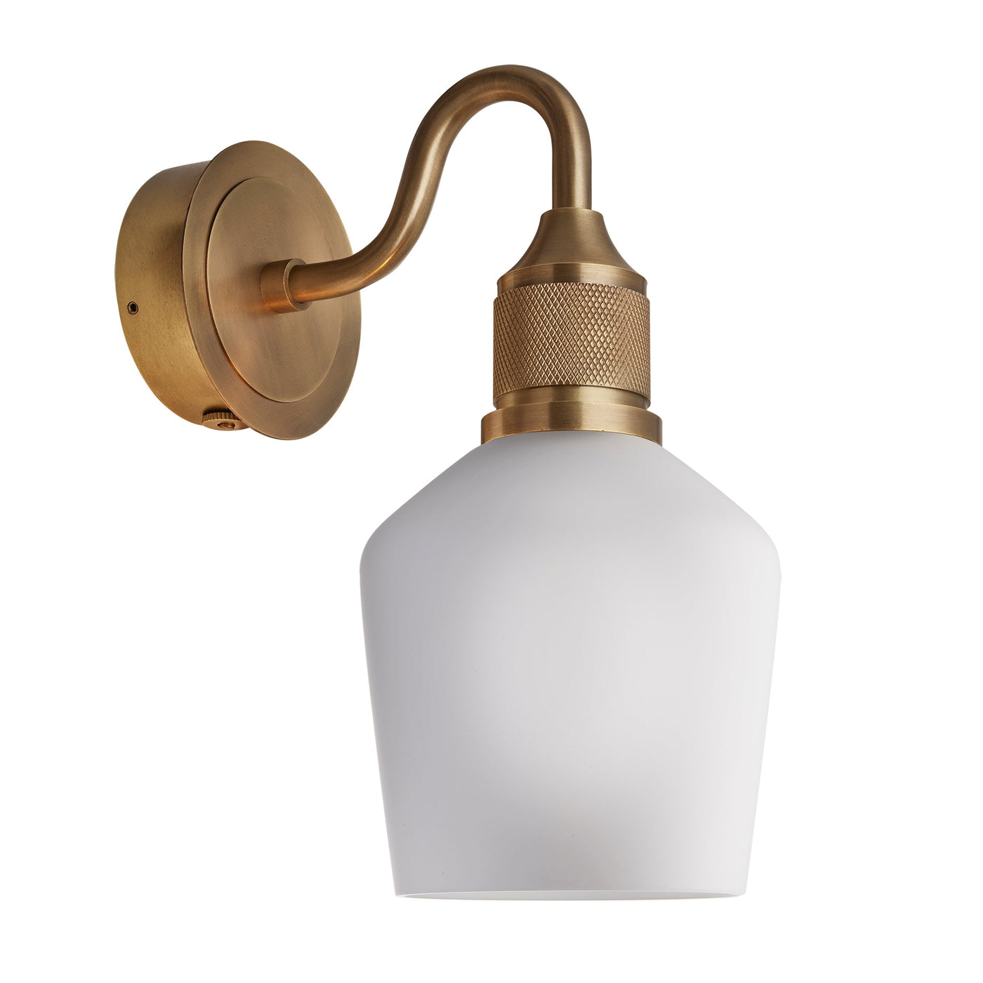 Noho Glass Schoolhouse Swan Neck Wall Light - 5.5 Inch - Opal