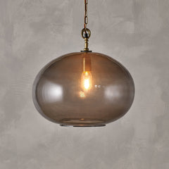 Otoro Round Glass Pendant, Smoke