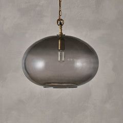Otoro Round Glass Pendant, Smoke