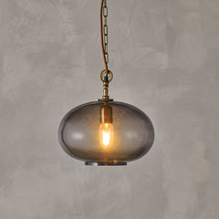 Otoro Round Glass Pendant, Smoke