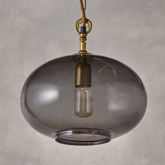 Otoro Round Glass Pendant, Smoke