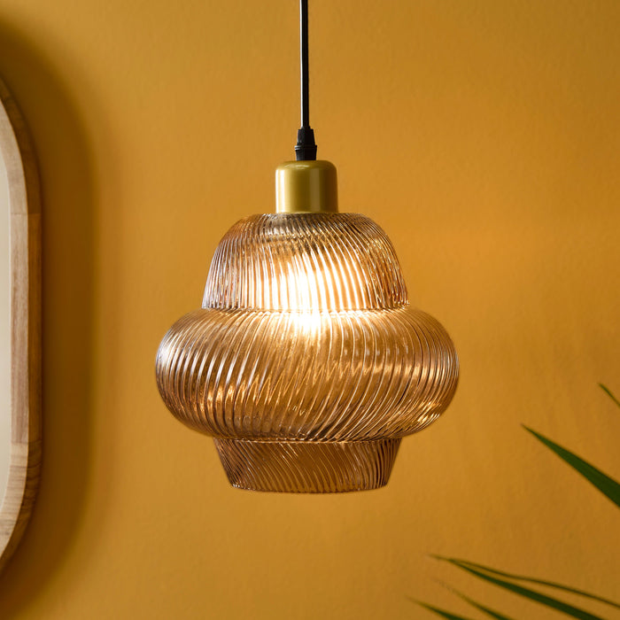 Pimlico 22cm Glass Pendant Light - Gold