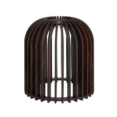 Rift Slatted Wooden Small Cone Pendant Light - Dark