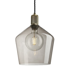 Ribbed Glass Schoolhouse Pendant - 10 Inch
