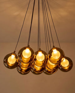 Riley olive green glass cluster drop pendant light