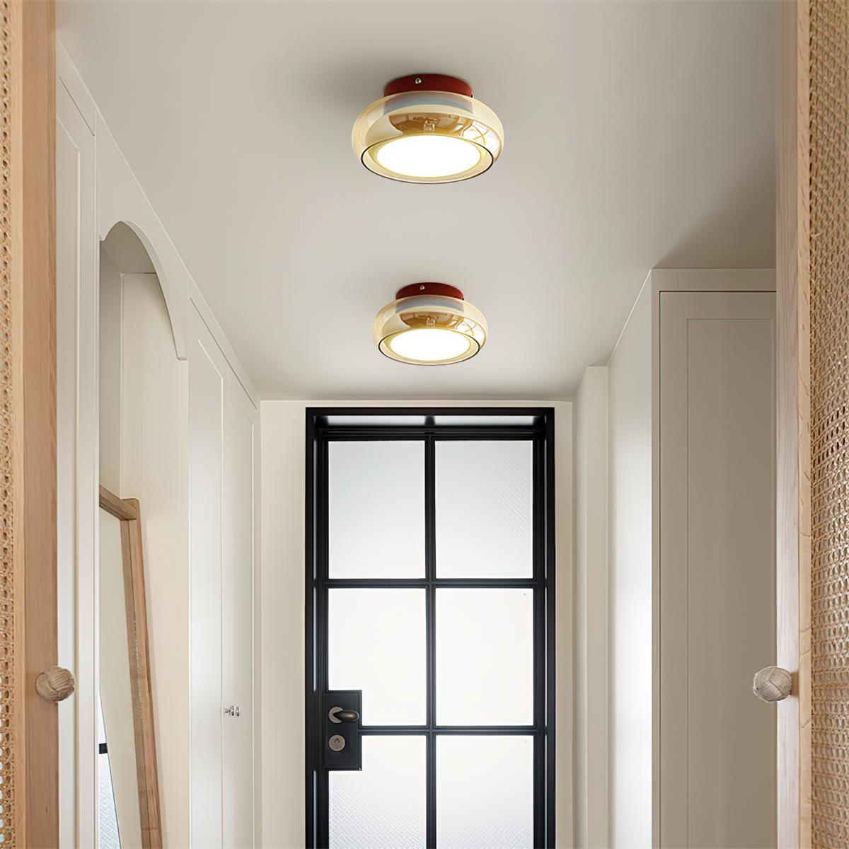 June Retro Glass Flush Mount Ceiling Light - Neutralighting