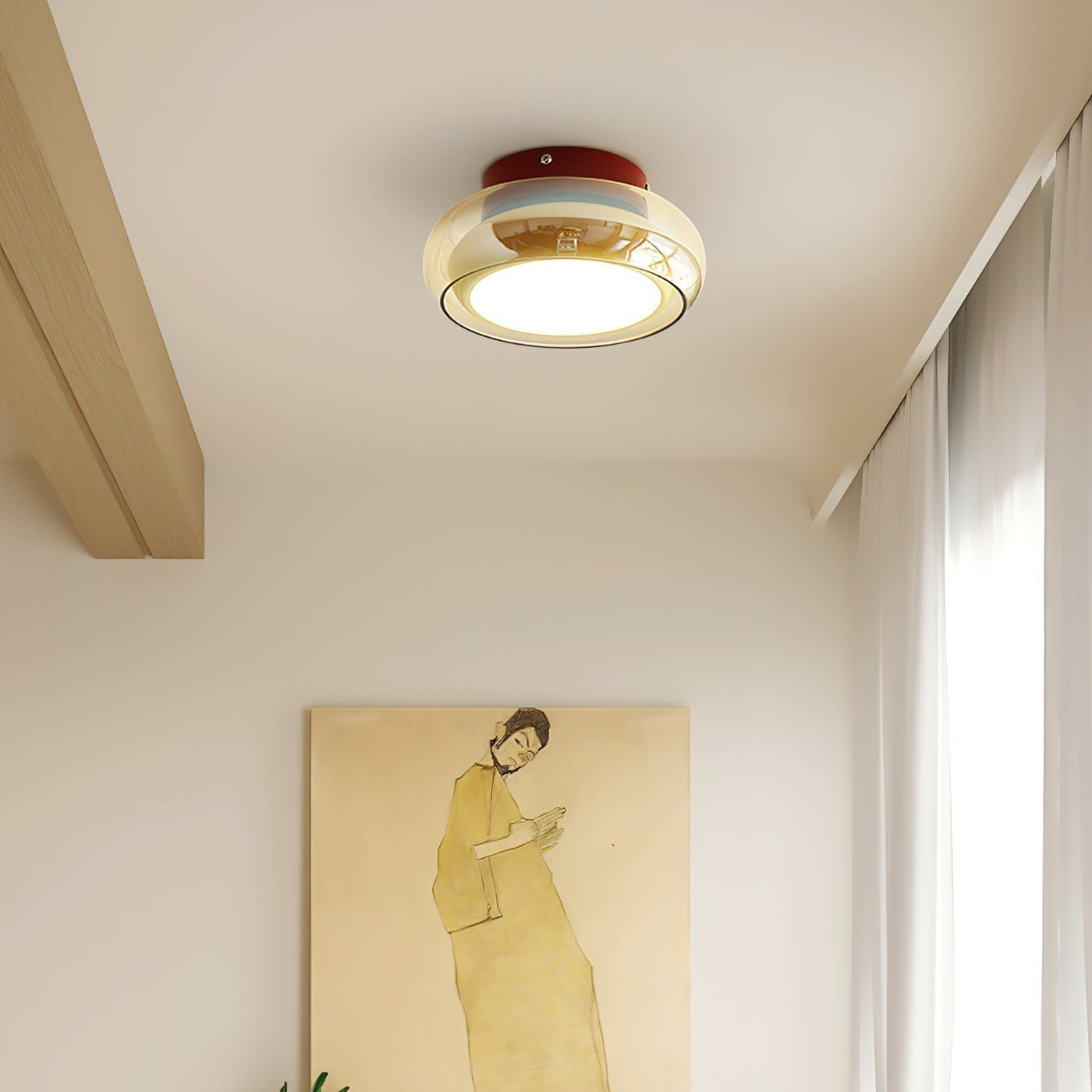 June Retro Glass Flush Mount Ceiling Light - Neutralighting