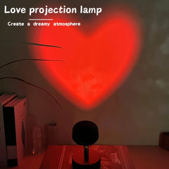 Heart Projector Table Lamp, USB Powered, Heart Shaped Light Effect, Bedroom Accent