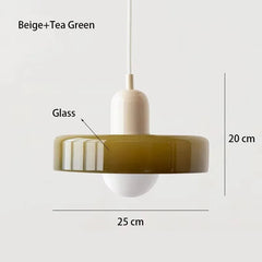 Hand-Blown Glass Pendant Light – Nordic Retro Modern Design