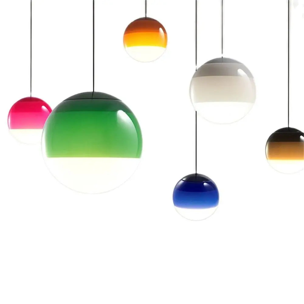 Opal Glass Globe Pendant Light, Black Two-Tone Finish, 15cm Diameter, Integrated LED, Bedroom, Bedside & Home Office