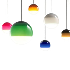 Opal Glass Globe Pendant Light, Black Two-Tone Finish, 15cm Diameter, Integrated LED, Bedroom, Bedside & Home Office