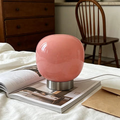 Mushroom Table Lamp, Glass Shade, USB Powered, Six Shade Options, Iron Base