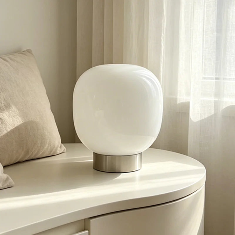 Mushroom Table Lamp, Glass Shade, USB Powered, Six Shade Options, Iron Base