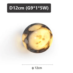 Round Natural Marble Wall Light, 12 cm, G9 Bulb Fitting