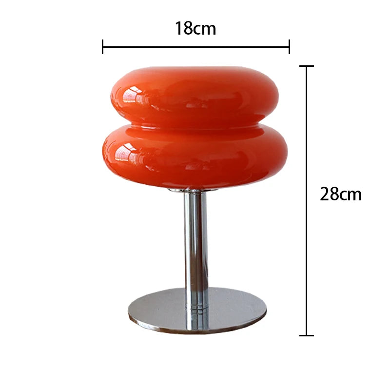 Glass Table Lamp, USB Powered LED, Double Dome or Rounded Shade