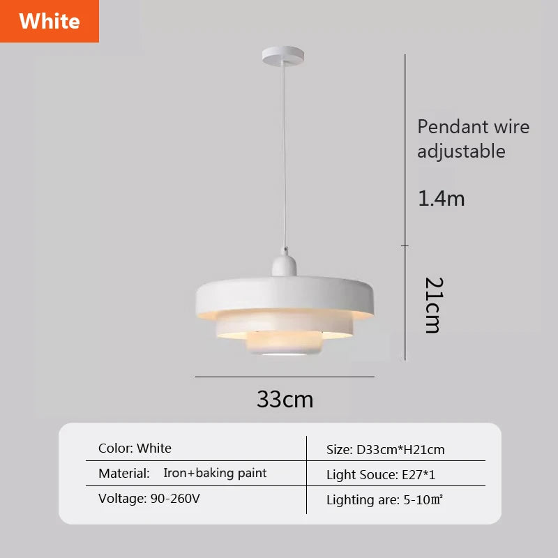 Tiered Pendant Light, Metal Shade, Cord Suspension, Bulb Not Included for Dining Room